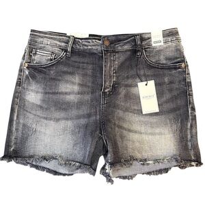Judy Blue Faded Black Mid-Rise Denim Jean Shorts Size XL Style #150035 NWT new